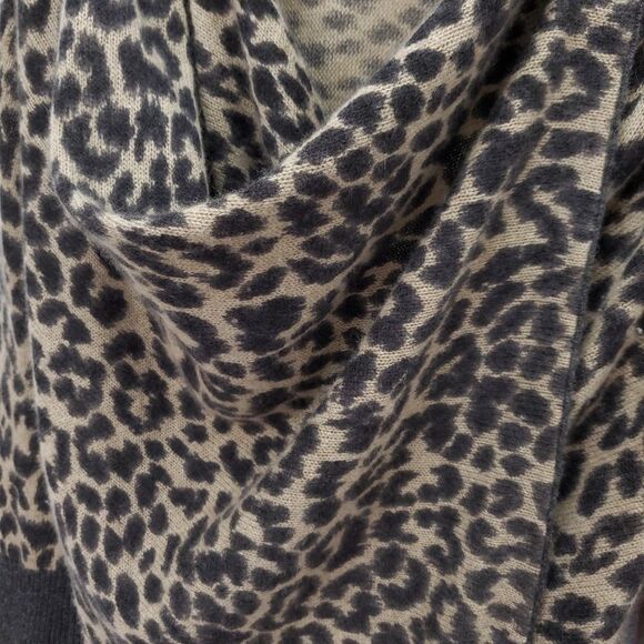 WHITE + Warren 100% Cashmere Cheetah Leopard Print Cardigan - Picture 6 of 11